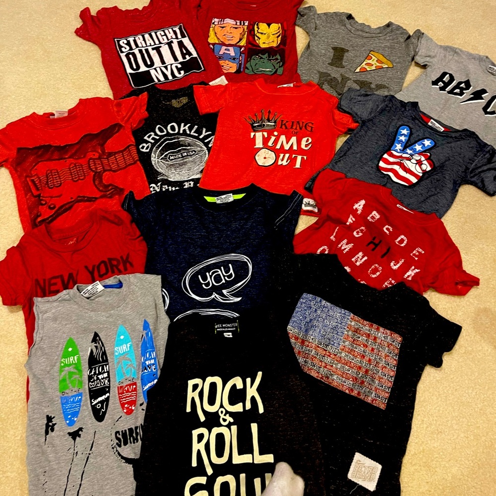 Lot of boutiqu boys t shirts. Mish mish, nununu, city threads and retro brand